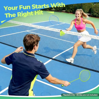 AboveGenius Badminton Rackets Set of 2, Lightweight Badminton Set for Outdoor Backyard Games, Portable Racquet for Family Beginners Adults and Teens