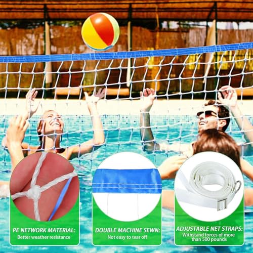 Volleyball Net for Pool | Adjustable Length Sport Accessories - Outdoor Swimming Pool Volleyball Net,for Adults Women Men Family Teens Outdoor Beach Garden Yard Driveway Court