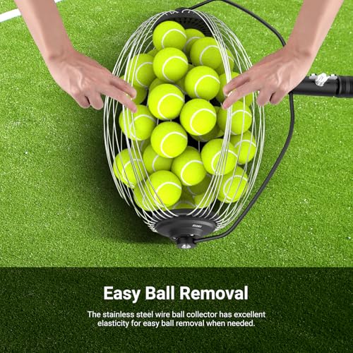 NEEWER Tennis Ball Pickleball Collector Roller, No Bending Over Quick Rolling Picker for Up to 40 Tennis Balls