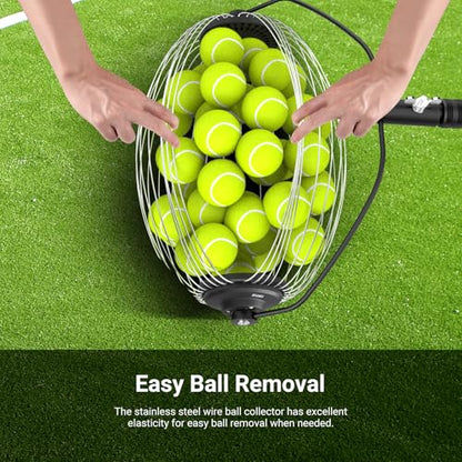 NEEWER Tennis Ball Pickleball Collector Roller, No Bending Over Quick Rolling Picker for Up to 40 Tennis Balls