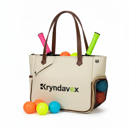Kryndavox Pickleball Bag for Women Men, Pickleball Tote Bag with Shoe Compartment, Paddle Holder, Large Capacity Sports Bag