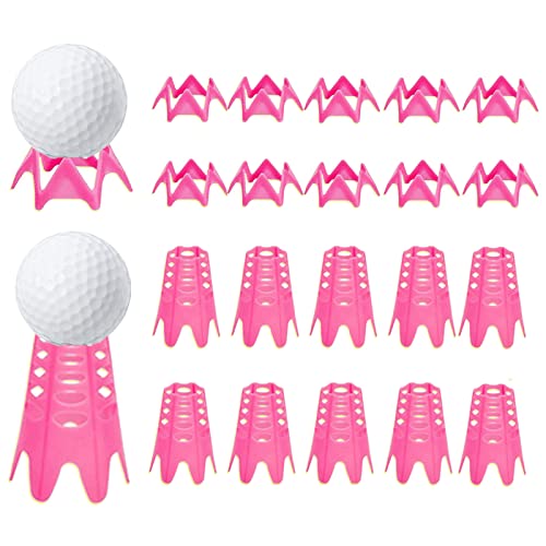 Plastic Golf Tees, Golf Simulator Tees for Home, Outdoor Indoor Golf Tees Simulator Practice Training, Golf Mat Tees for Winter Turf and Driving Range - color: Pink