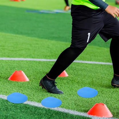 Cabilock 6pcs Soccer Training Flat Round Spot Markers 9" Non-Slip Sports Discs for Speed Agility Drills Football Practice Field Marking Equipment with Multi- for Indoor Outdoor Use