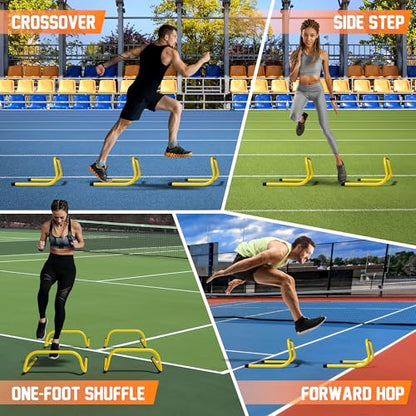Yes4All Agility Speed Training Agility Hurdles for Athletes - 5 Pack - Speed and Agility Training Equipment for Soccer Basketball Football Hurdle Training - color: E. Set 5 Hurdles Yellow