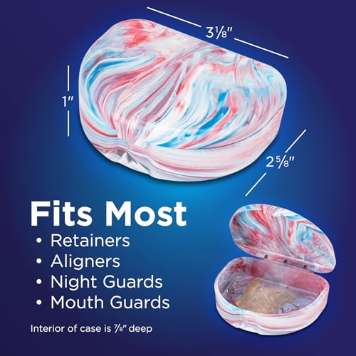 Practicon Marble Retainer Cases, Orthodontic Aligner Case, Mouth Guard Holder (3 Pack) (Patriot) - color: Patriot