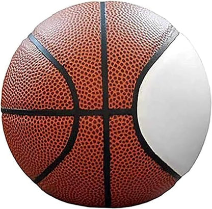 Autograph Blank Basketball - Official Sizes - One Large White and 6 Brown Panels Signable Basketball Trophy - Autograph Basketball Gift - style: Mini Size Without Base