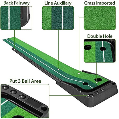 axGear Indoor Golf Putting Green Golf Training Putting Mat Tracks with Auto Ball Return
