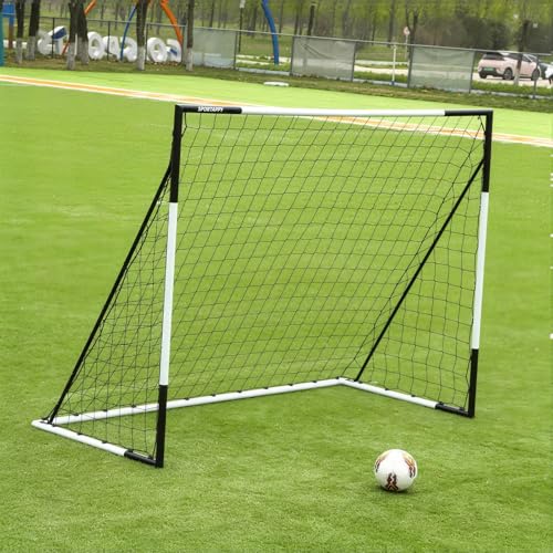 Heavy Duty Soccer Goal 2.6x3|4x6|6x8|6.5x10|6.5x12FT, All-Weather Steel Frame Tool-Free Quick Assembly Football Training Goal, Multi-Size Backyard & Match Equipment with Ground Stakes - size: L | 179x236cm