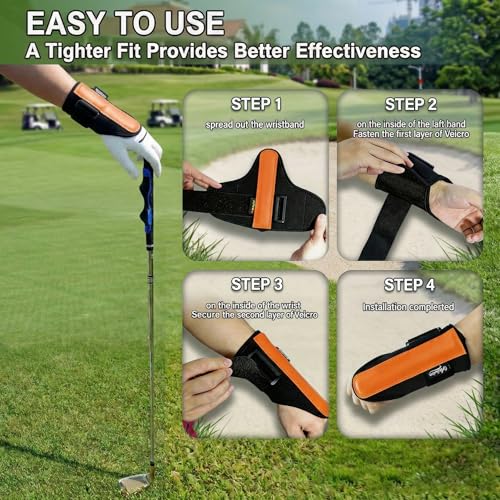 Golf Wrist Brace & Golf Swing Trainer Aid - Ambidextrous Hinge Training Support with Medical-Grade Splint, Post-Injury Recovery & Swing Correction for Men Women