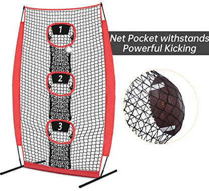 Gagalileo Football Throwing Net: Practice Accuracy Youth Trainer Quarterback Outdoor Backyard Players with Durable Fiberglass Poles Polyester Mesh
