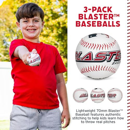Franklin Sports Blaster Plastic Baseball Bat + Ball Set - Youth 32" Toy Bat + Official Stitched 70mm Lightweight Ball - style: Replacement Balls