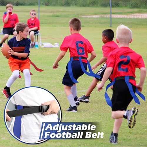 Flag Football Belts for Youth, Kids and Adults Sport Team Building and Competition Training - color: Blue