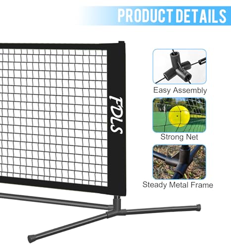 FDLS 5FT/10FT Portable Small Pickleball Net for Driveway Backyard,with Carry Bag for Indoor Outdoor, for All Levels, Easy Set up - style: 5FT Black(2 Paddles)