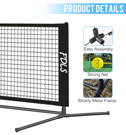 FDLS 5FT/10FT Portable Small Pickleball Net for Driveway Backyard,with Carry Bag for Indoor Outdoor, for All Levels, Easy Set up - style: 5FT Black(2 Paddles)