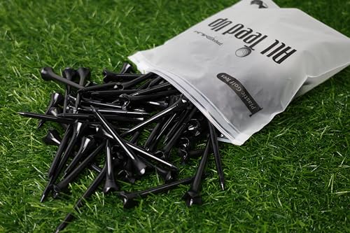 All Teed Up Premium Plastic Golf Tees - Black- 2.75 & 1.5 Inch Plastic Combo Pack - color: Black, style: 2.75/1.5 Inch Plastic