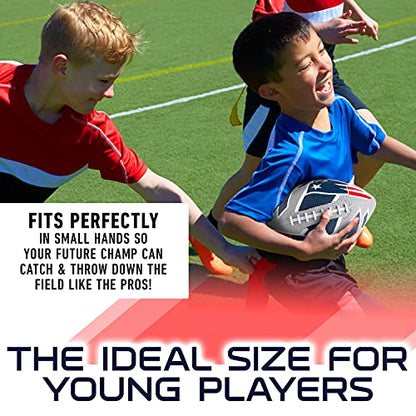 Franklin Sports NFL Team Footballs - Rubber Youth Mini Balls for All Teams - Kids 8.5" Football + Air Pump Sets - Official NFL Licensed - style: New England Patriots