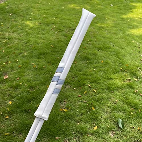 Classic Golf Alignment Stick Cover Headcover Holder 13in Hold at Least 2 Sticks - White, Light Blue, Black Soft Synthetic Leather Well Made