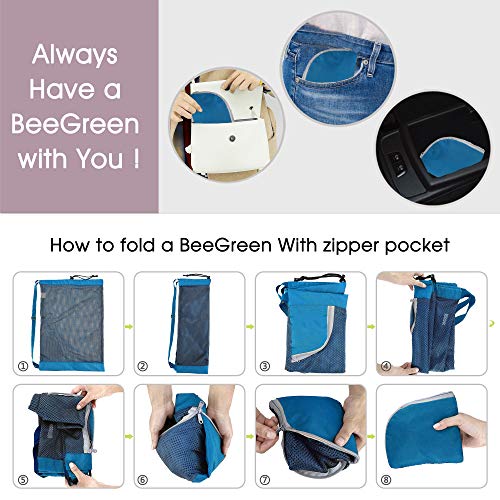 BeeGreen Mesh Drawstring Bag Swim Backpack for Beach Pool Sports Gym Draw String Cinch Bags for Swimming Soccer Basketball Gear Teal - color: Teal, style: Mesh Bag
