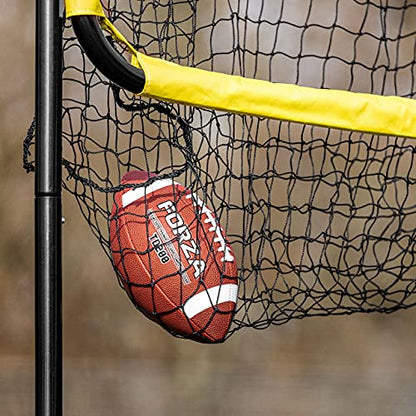 FORZA Football Snap & Pass Trainer Net | 8ft Quarterback Target Net with Adjustable Angles, Durable Steel Frame, and Portable Caster Wheels