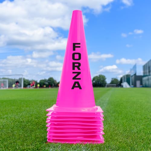 FORZA Large Training Cones - Pack of 10 with 3 Size Options for Optimal Training Sessions - color: Pink, size: 15 Inch, style: Pack of 100