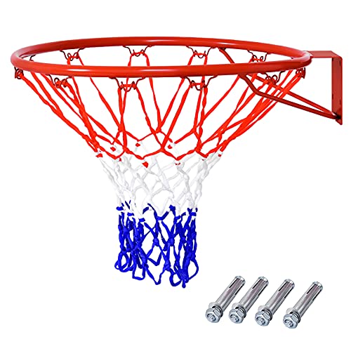 Goplus Replacement Basketball Rim Net, 18inch Portable Basketball Hoop Wall Door Mounted Indoor Outdoor Hanging Outside