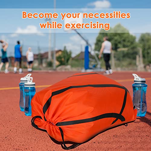 Riakrum 12 Pcs 16.5 Inch Ball Drawstring Backpack Party Drawstring Bag for Sports Travel Gym Workout