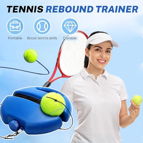 Tennis Practice Rebounder, Tennis Trainer Ball with String Set, Solo Tennis Trainer Rebound Ball with Weighted Base for Beginners, for Wall Drills & Parks Or Backyard Training - color: Mix-B-2pcs