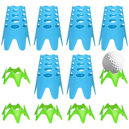12Pcs Golf Simulator Tees ，Plastic Golf Mat Tees Tools for Outdoor Indoor Winter Turf and Driving Range Home Training Golf Tees(Blue)