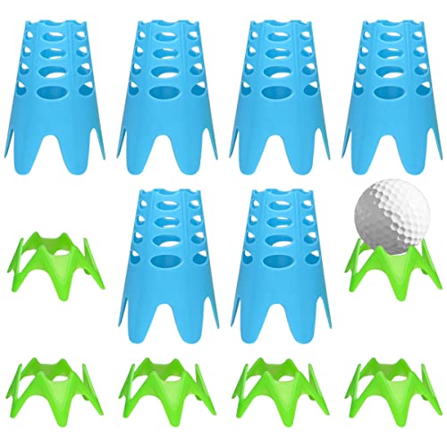 12Pcs Golf Simulator Tees ，Plastic Golf Mat Tees Tools for Outdoor Indoor Winter Turf and Driving Range Home Training Golf Tees(Blue)