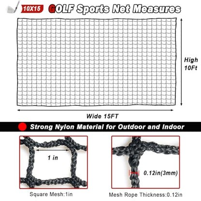 Sports Netting - Heavy Duty Ball Net for Golf, Baseball, Hockey, Soccer
