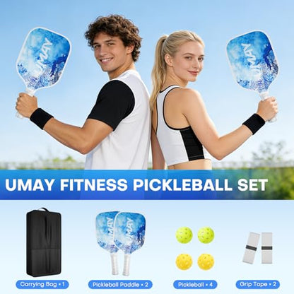 USAPA Approved Tournament-Grade Pickleball Paddle with PP Honeycomb Core for Precision Control, Enhanced Spin & Power, Lightweight Pickleball Set with Cover & Overgrip for Men Women Beginners