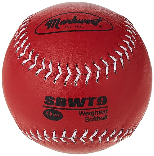Markwort Weighted 12-Inch Softballs-Leather Cover - color: Red