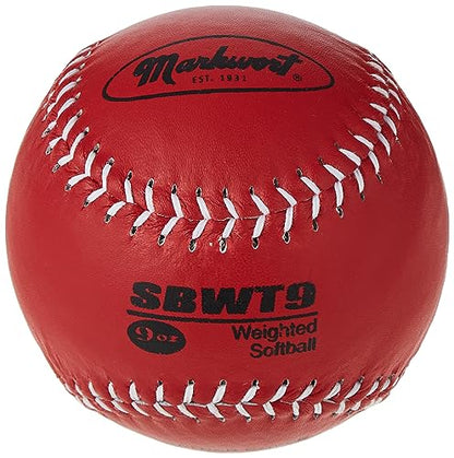 Markwort Weighted 12-Inch Softballs-Leather Cover - color: Red