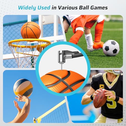 Pumteck 20pcs Ball Pump Inflation Needles with Portable Storage Case, No Break Heavy Duty Copper Air Pump Needles for Sports Balls, Compatible with Hand Pump and Electric Pump