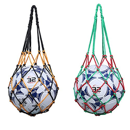 Basketball Net Bag Soccer Football Mesh Storage Sports Ball Holder Nylon Carry Bag Durable Single Ball Carrier 2 Pack Black Fit Ball 3 4 5 - color: black green
