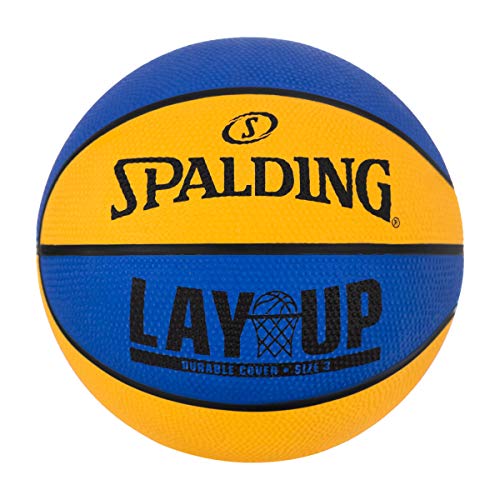 Spalding Layup Mini Rubber Outdoor Basketball - color: Lay Up - Blue/Orange