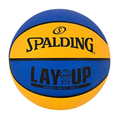 Spalding Layup Mini Rubber Outdoor Basketball - color: Lay Up - Blue/Orange