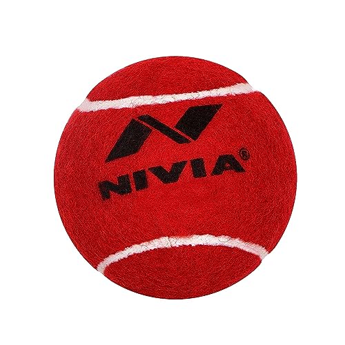Nivia Heavy Tennis Ball Cricket Ball (Pack of 12) - color: Red