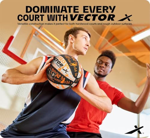 Vector X Power Basketball | for Men & Boys | Material: Rubber | Water Resistant Ball | Moisten Needle Before Insterting