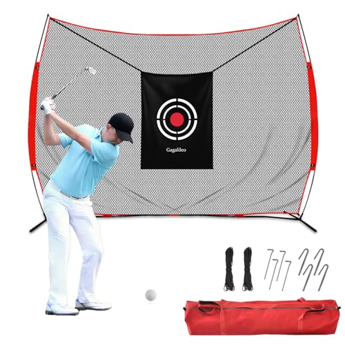 Gagalileo Golf Hitting Net with Target：Professional Heavy Duty Practice Net for Driver Swing Training Backyard Garage
