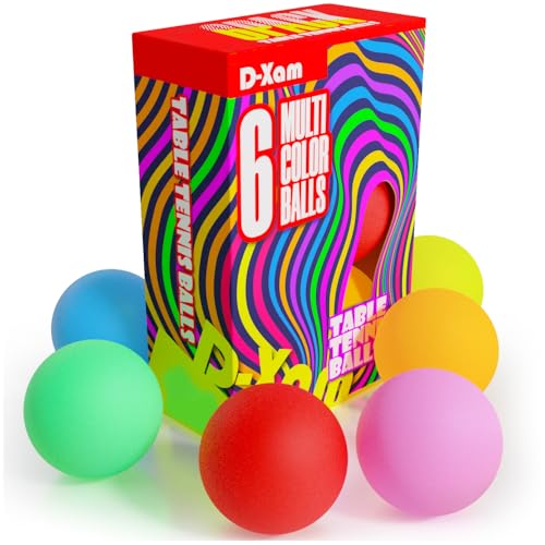 D-Xam Colored Ping Pong Balls Table Tennis Ball for Games Arts Pong Balls Pack of 50, 30 and More for Party Pets School Activities Christmas Halloween Must Have for Teachers Kids Teens Adults - size: 6 Pack