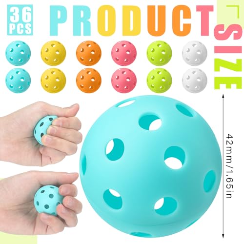 Lunmon 36 Pcs Practice Baseball 42mm Small Training Balls Plastic Hollow Softballs Golf Balls with a Drawstring Bag for Backyard Hitting Batting Training Indoor Outdoor Use