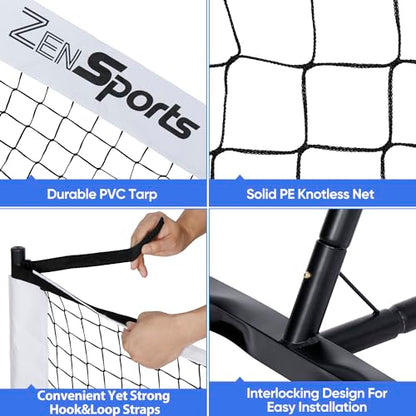 ZENY Portable Pickleball Net Set System with Metal Frame and 22FT Regulation Size Pickball Net with Carry Bag for Backyard, Driveways, Outdoor Game - style: Pickleball Net with Court Marker