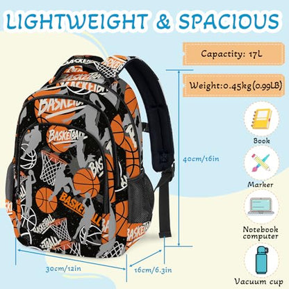 Basketball Backpack for Kids,School Bookbag Large Capacity Adjustable Bookbag Durable Lighting Multi Pockets School Bag Daypack Travel (Basketball) - color: Basketball