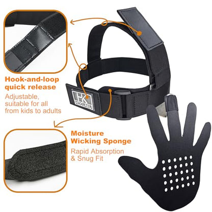 3D Hand-in-Face Basketball Training Mask, 2nd Gen with Moisture Wicking Sponge & Adjustable Strap, Enhance Shooting Accuracy Under Pressure for All Ages - color: Black - 2pcs