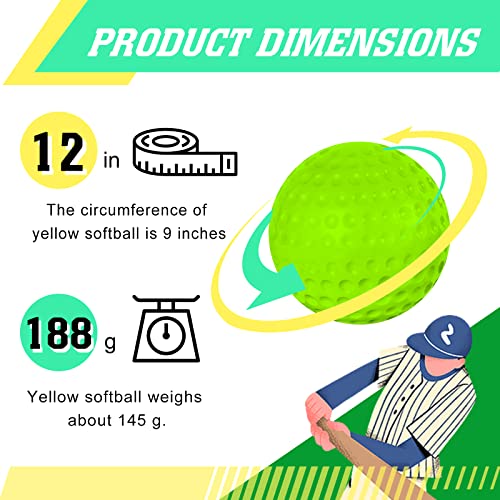 Deekin 24 PCS Pitching Machine Softballs, Dimpled Softballs, Practice Foam Sport Pitching Machine Professional Ball for Hitting and Fielding Practice, 2 Dozen