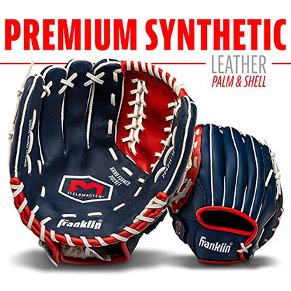 Franklin Sports Field Master Baseball + Softball Glove - Field Master Adult + Youth Baseball + Softball Mitt - Men's + Women's Gloves - Right Hand Throw