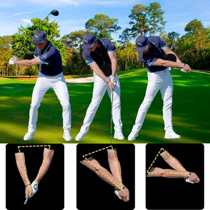 Golf Swing Training Aid for Beginners - Inflatable Smart Ball Arm Correcter, Adjustable Strap & Air Pump to Improve Swing Form