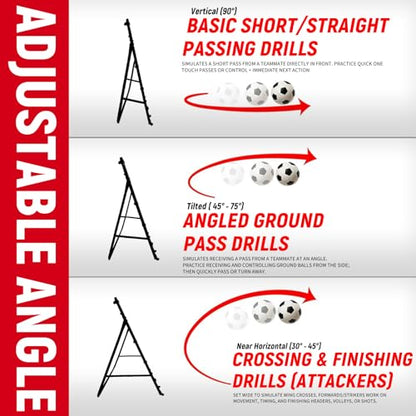 Soccer Baseball Rebounder Net：Quick-Switch Angle Volleyball Pitchback Training for Control, Passing Practice, Easy Setup Football Goal Rebounder for Kids Teens & Adults Backyard