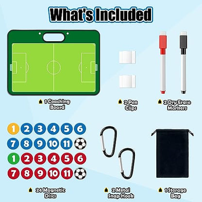 Torlam Magnetic Dry Erase Coach Board, Baseball, Soccer, Football, Basketball Coaching Clipboard